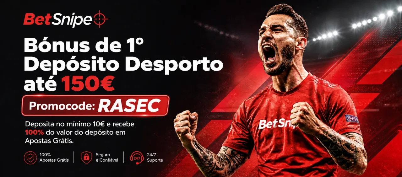 Bónus de boas-vindas BetSnipe 100% até €150 com RASEC