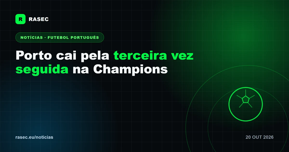 Porto perde com o PSV e soma terceira derrota seguida na Champions